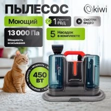 Моющий пылесос KIWI KCC-4323RB для химчистки ковров, мягкой мебели, салона авто, мягких игрушек, для всех видов загрязнений